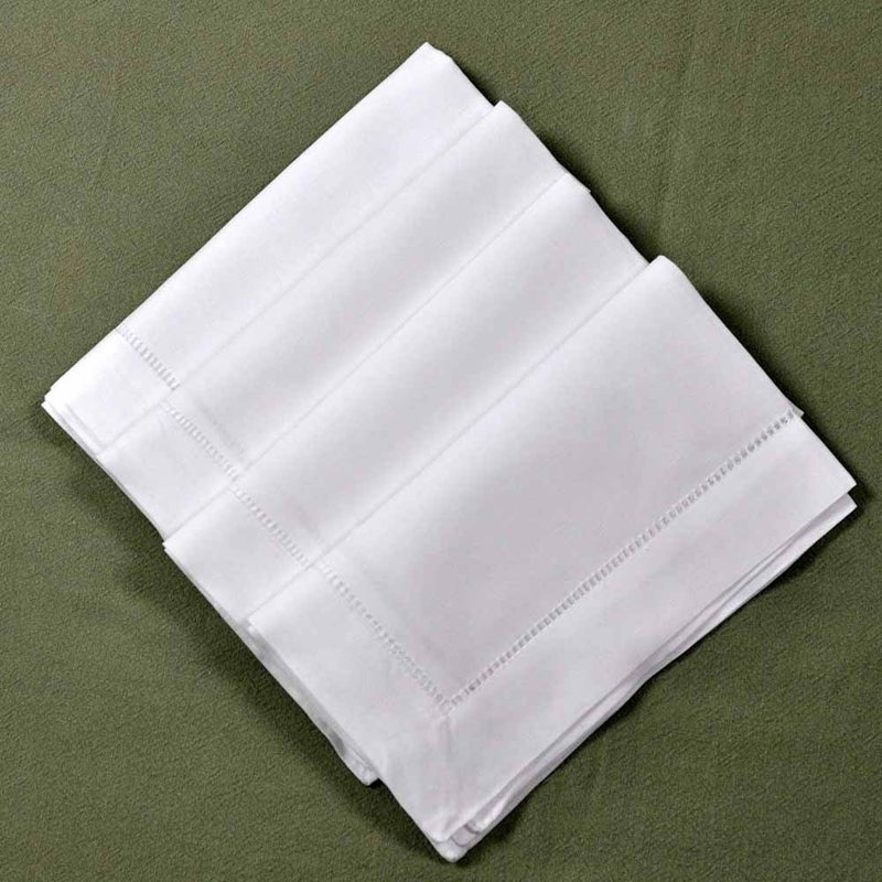 Bumblebee Linens مناديل العشاء من قماش الكتان الأبيض بومبلبي - مجموعة من 4 مقاسات 18" × 18" مع حواف مخيطة - Image 2